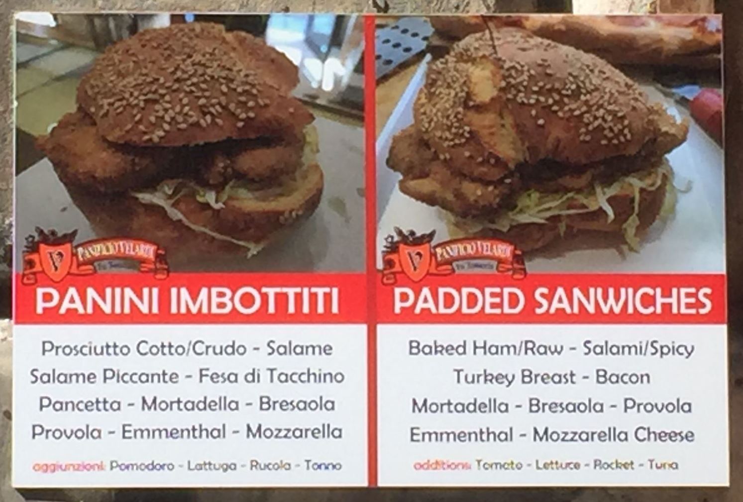 Palermo padded sanwich